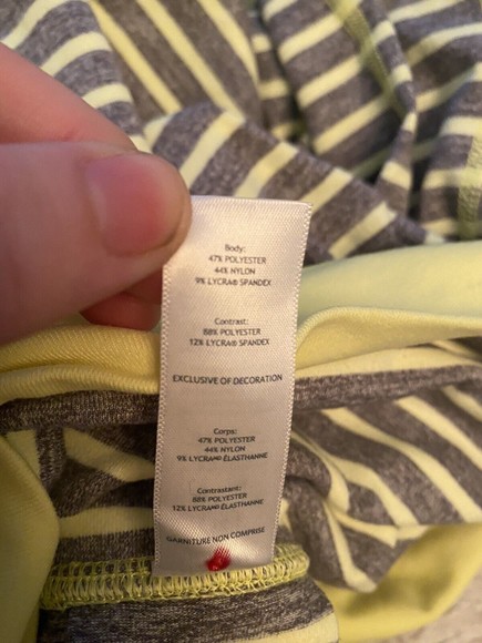 Ivivva By Lululemon Girls 14 Cowl Neck Pullover Yellow Grey Striped Long Sleeve - Picture 10 of 10